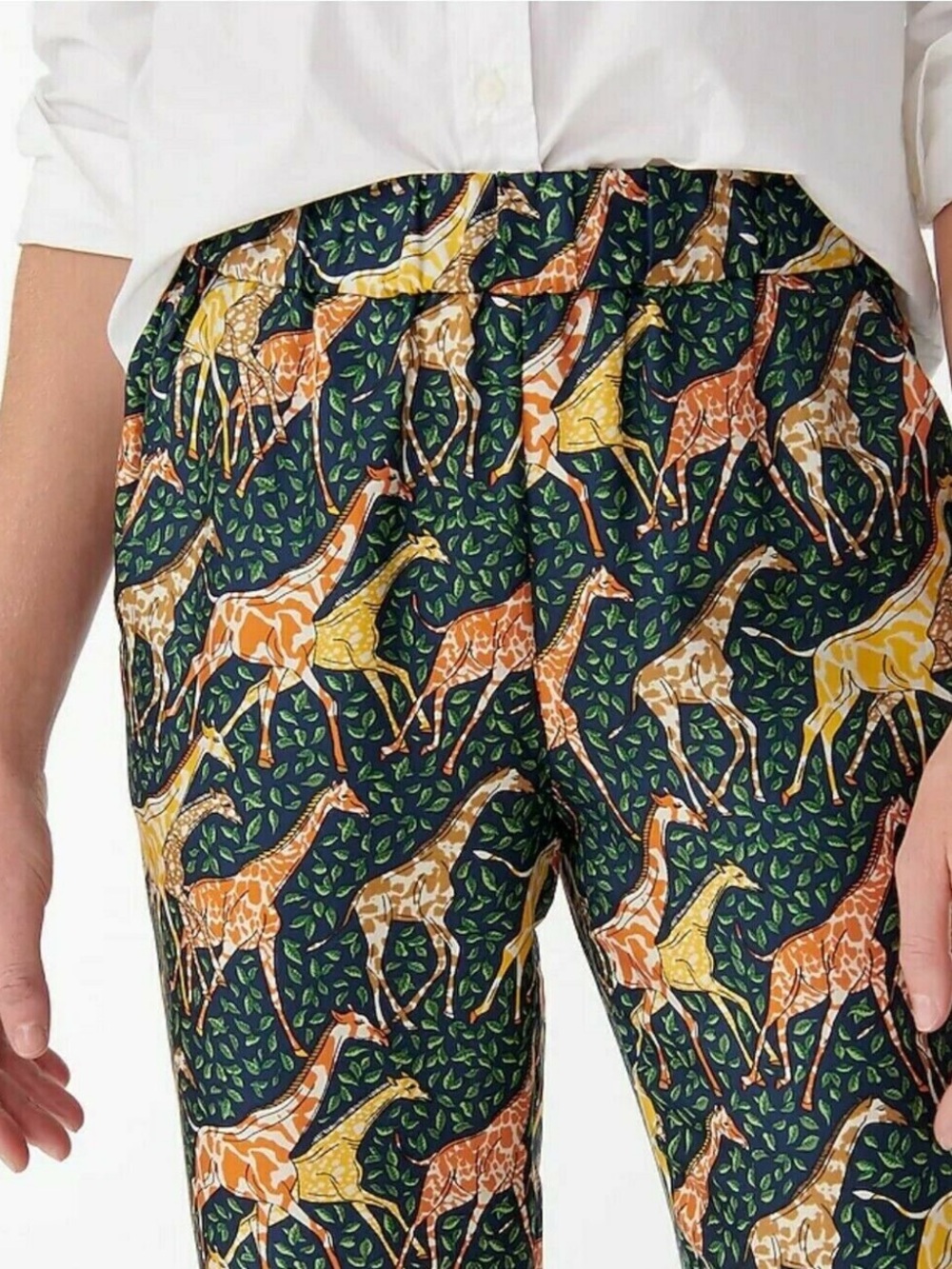 J.Crew Collection 100% Silk Giraffe Print Pull-On Pants 2
